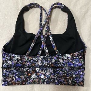 lululemon athletica Women's Floral Sports Bra - Black and Purple